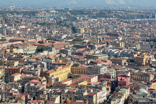 Panoramic view of the historic center of Naples, Italy