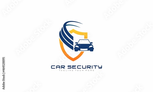 car and shield concept design security logo