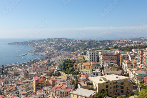 View of the coastline of Posillipo, Naples, Italy.