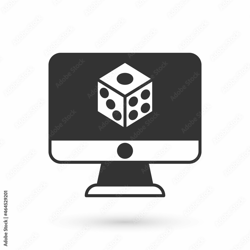 Grey Game dice icon isolated on white background. Casino gambling. Vector Grey Game dice icon isolated on white background. Casino gambling. Vector