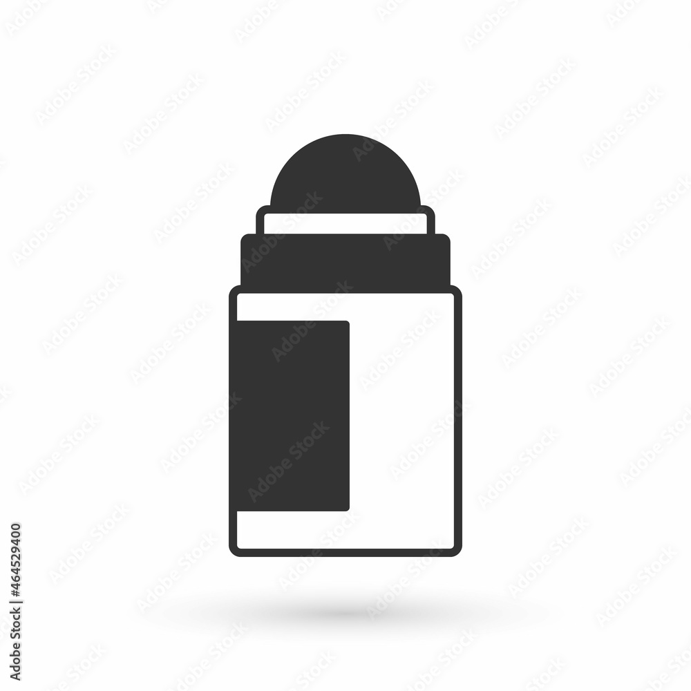 Grey Antiperspirant deodorant roll icon isolated on white background. Cosmetic for body hygiene. Vector Grey Antiperspirant deodorant roll icon isolated on white background. Cosmetic for body hygiene. Vector