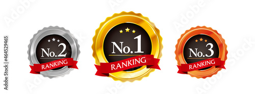 金銀銅 1位2位3位 ランキングのアイコンセット	

