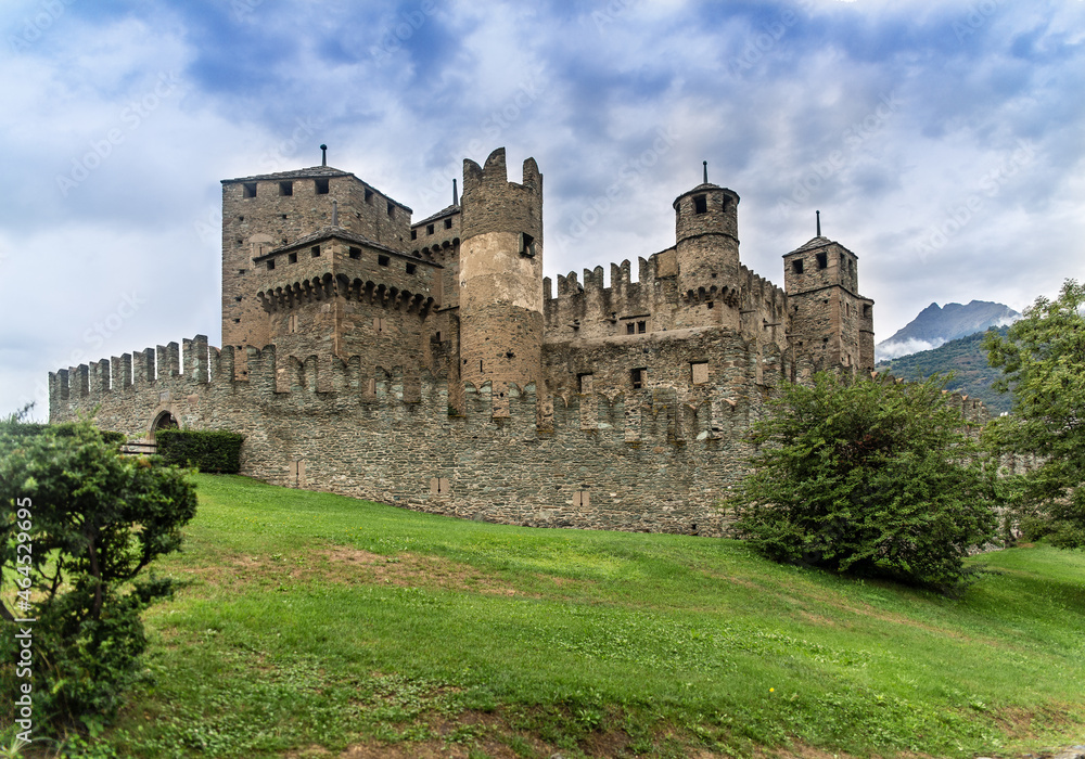 Fototapeta premium Fenis Castle, near Aosta in Italy - medieval fortress
