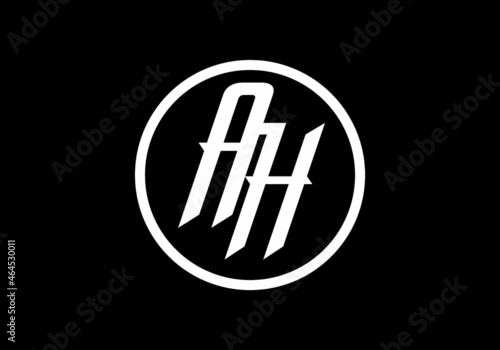 Graphic shape of AH initial letter