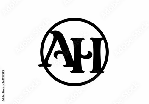 Graphic shape of AH initial letter photo