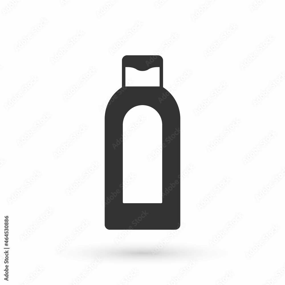 Grey Bottle of shampoo icon isolated on white background. Vector Grey Bottle of shampoo icon isolated on white background. Vector