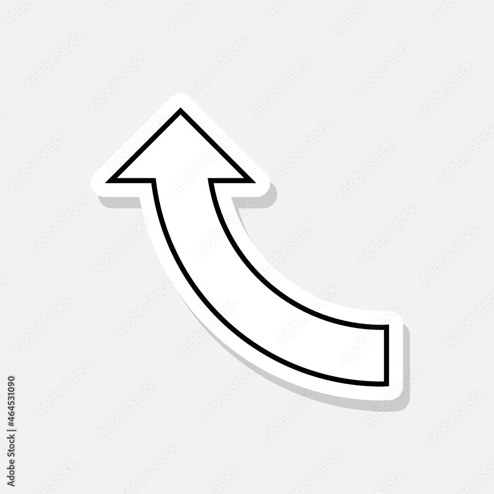 Up arrow sticker icon illustration isolated on white background Up arrow sticker icon illustration isolated on white background