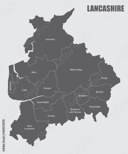 Lancashire county administrative map