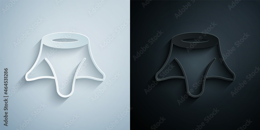 Paper cut Tree stump icon isolated on grey and black background. Paper art style. Vector Paper cut Tree stump icon isolated on grey and black background. Paper art style. Vector