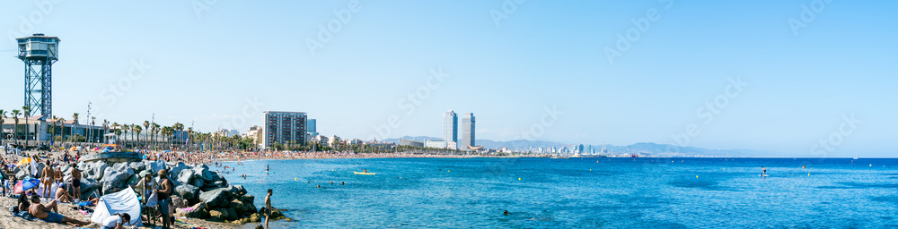 panoramic Barceloneta beach