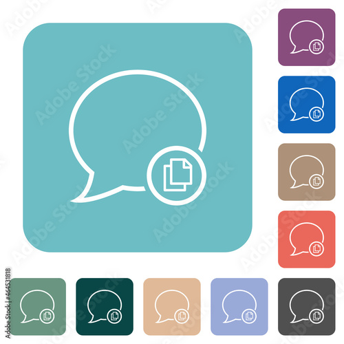 Copy message outline rounded square flat icons