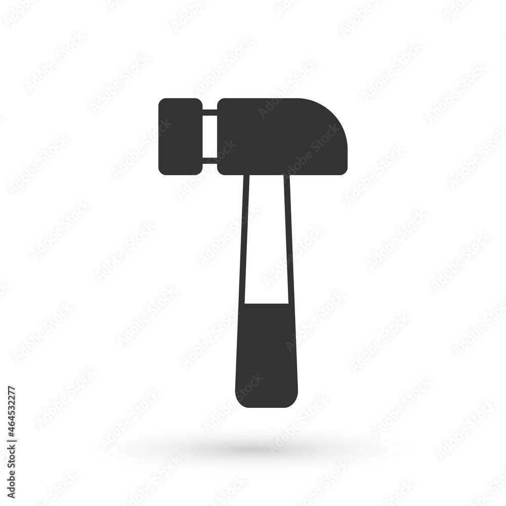 Grey Hammer icon isolated on white background. Tool for repair. Vector Grey Hammer icon isolated on white background. Tool for repair. Vector