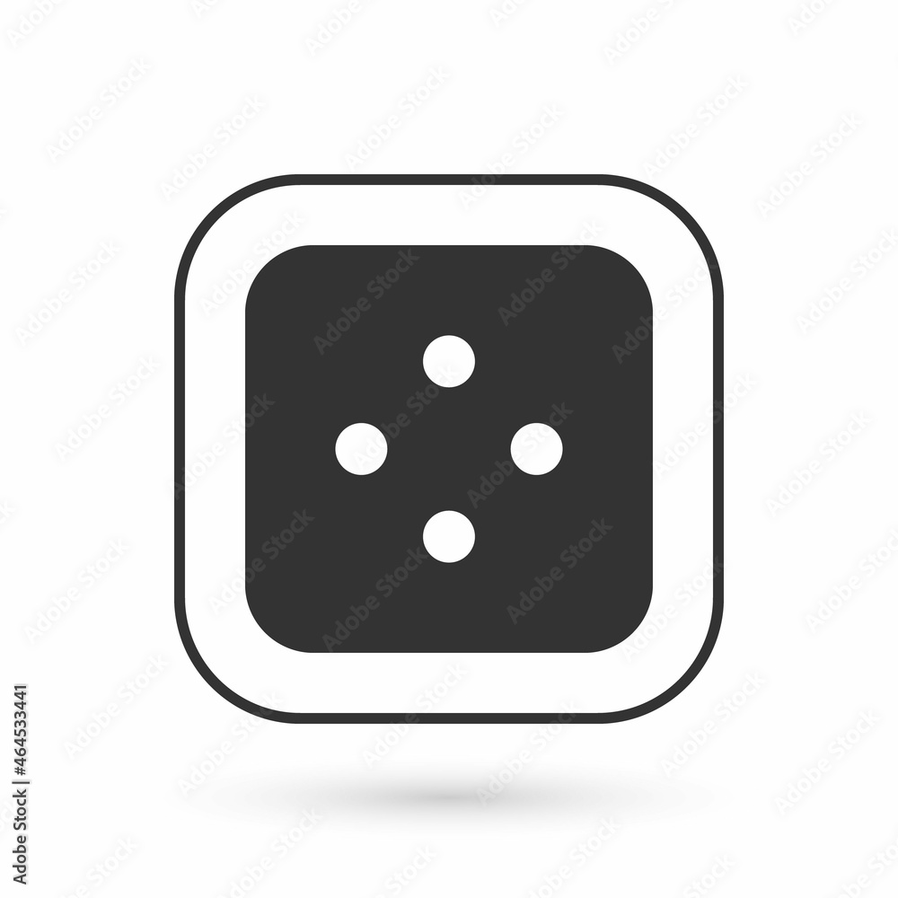 Grey Sewing button for clothes icon isolated on white background. Clothing button. Vector Grey Sewing button for clothes icon isolated on white background. Clothing button. Vector