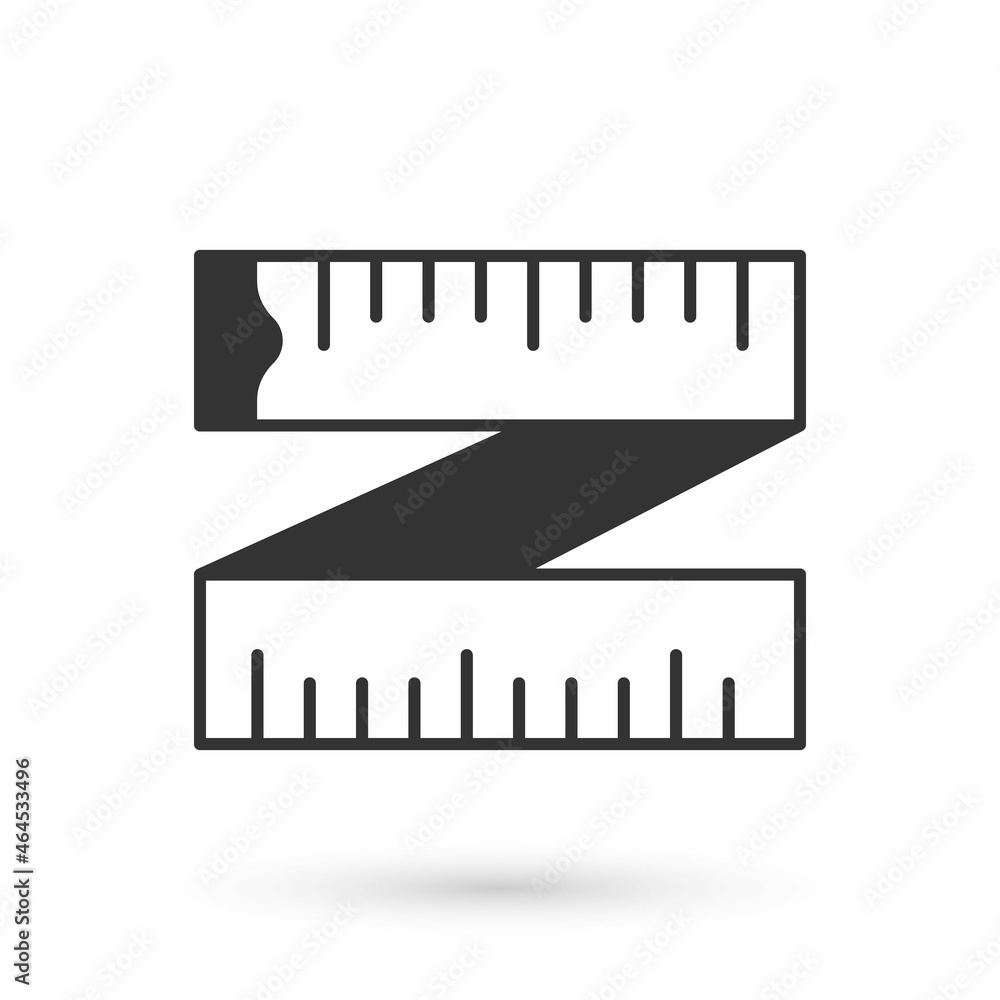 Grey Tape measure icon isolated on white background. Measuring tape. Vector Grey Tape measure icon isolated on white background. Measuring tape. Vector