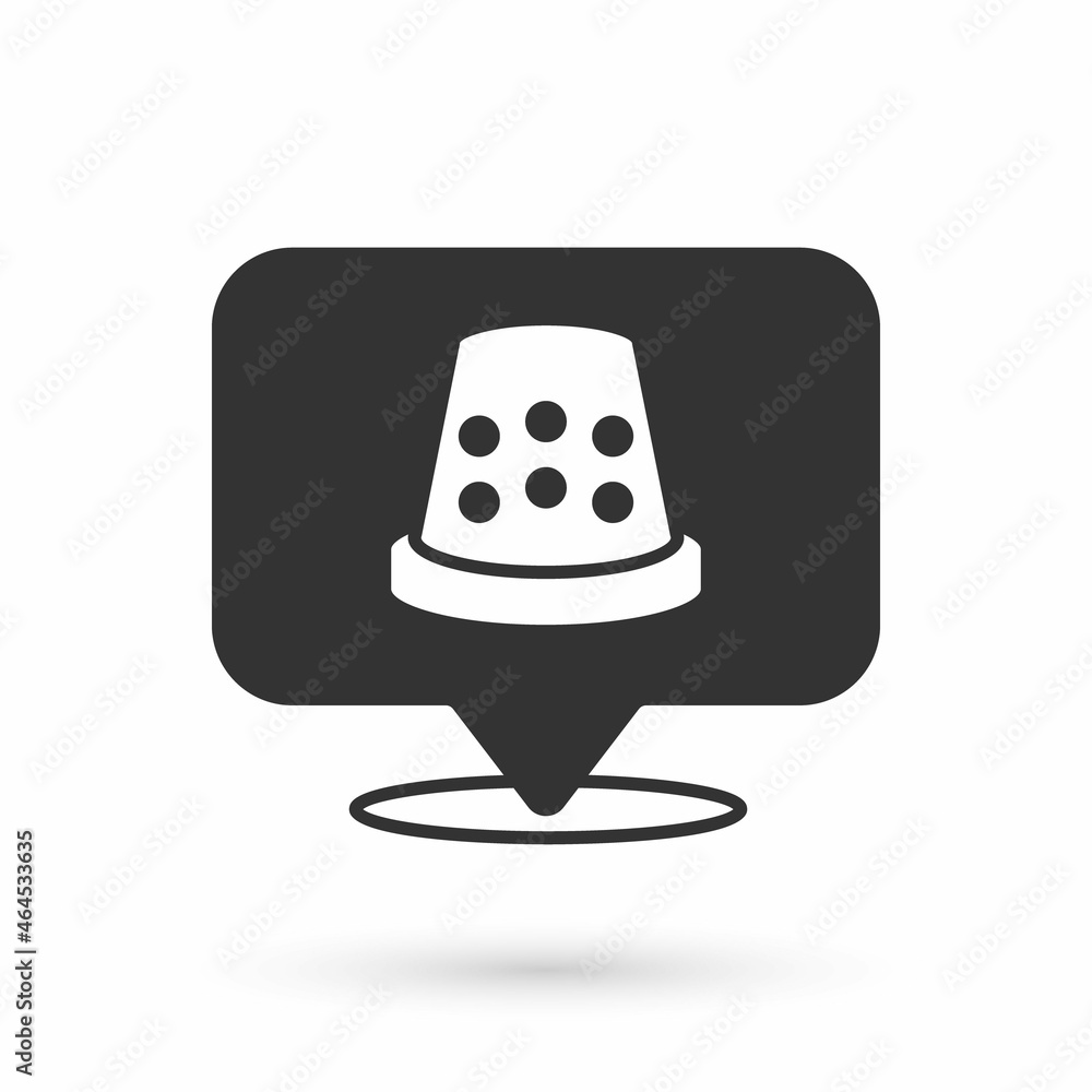 Grey Thimble for sewing icon isolated on white background. Vector Grey Thimble for sewing icon isolated on white background. Vector