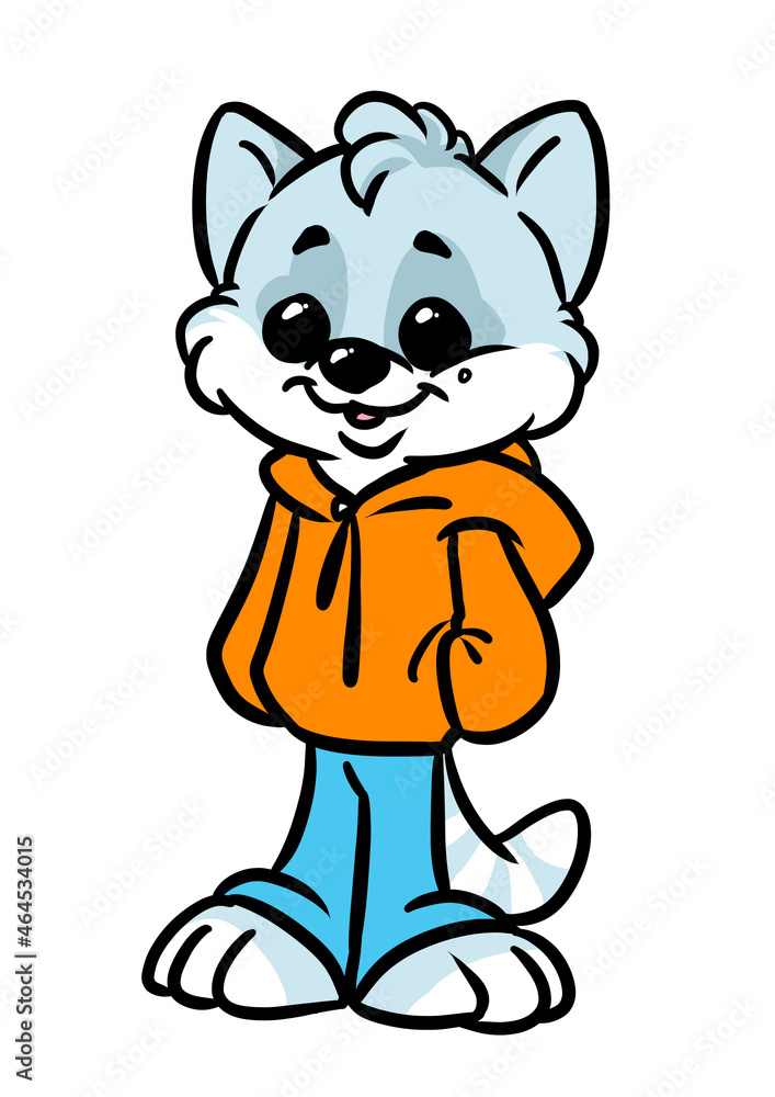 Fototapeta premium Cute cat young character illustration cartoon
