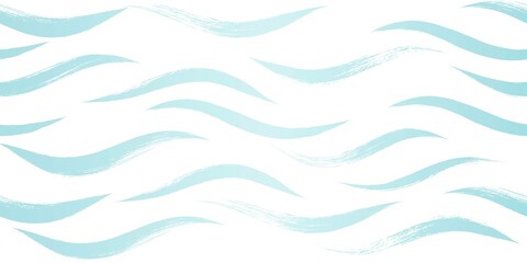 Sierkussen Schilder en tekenlijnen patronen Aquarel golven zee blauw patroon  © Good Goods