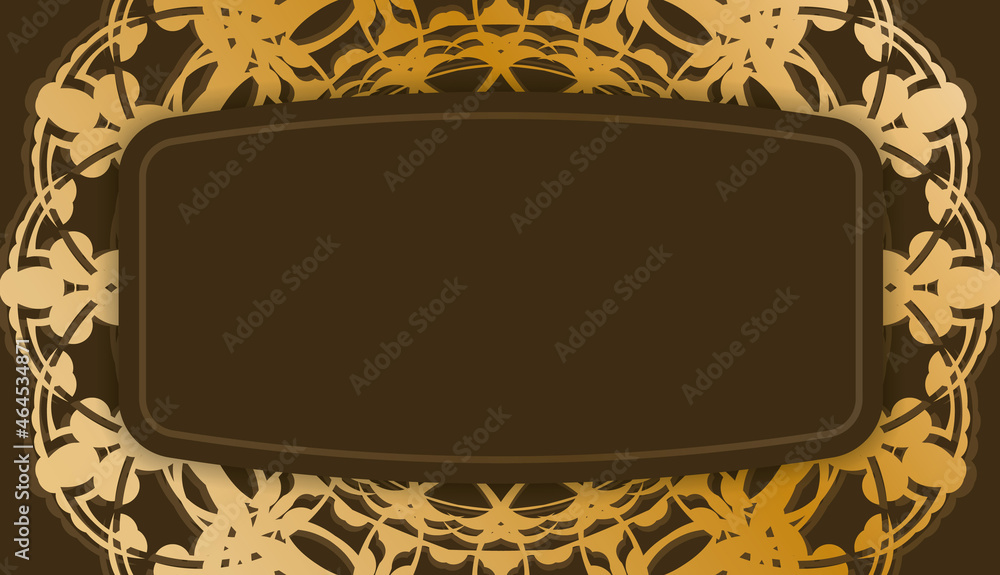 Brown background with antique gold ornaments and place under your text
