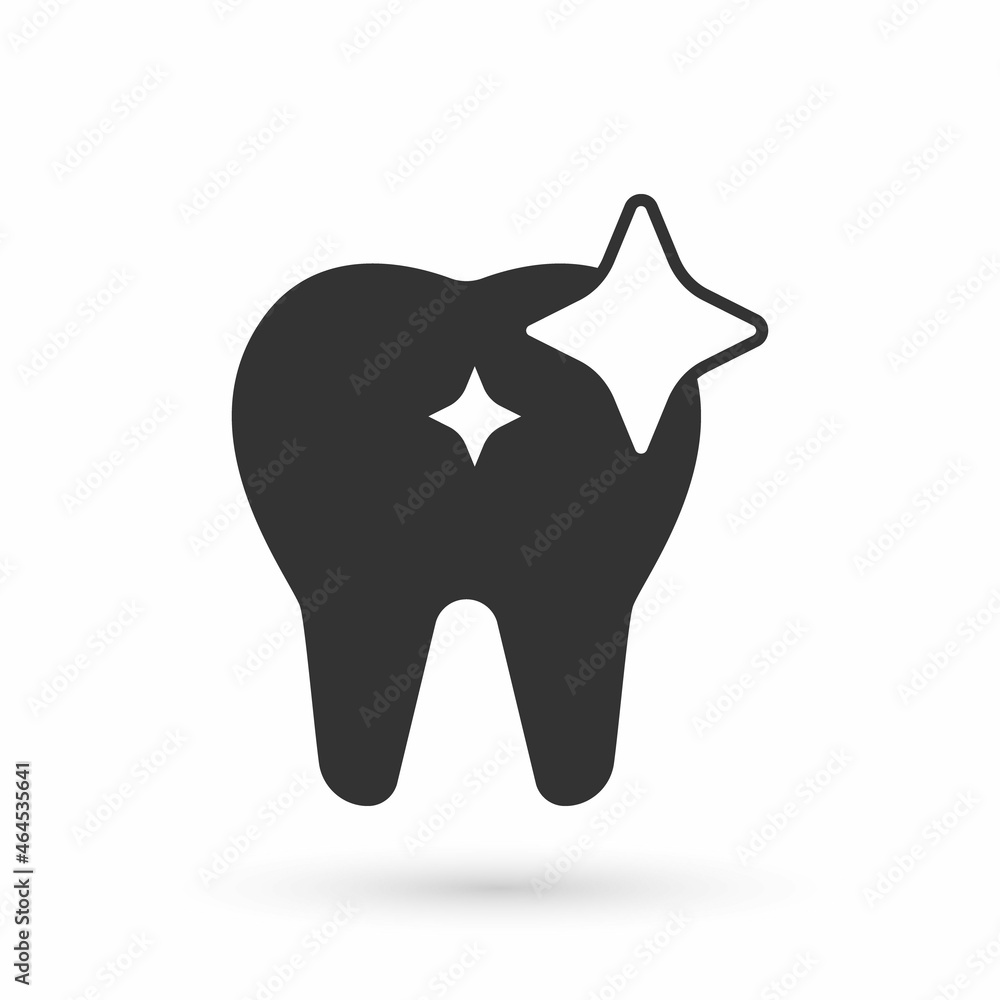 Grey Tooth whitening concept icon isolated on white background. Tooth symbol for dentistry clinic or dentist medical center. Vector Grey Tooth whitening concept icon isolated on white background. Tooth symbol for dentistry clinic or dentist medical center. Vector