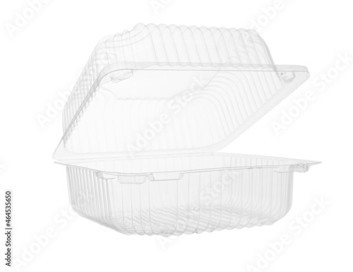 Empty plastic container for food isolated on white