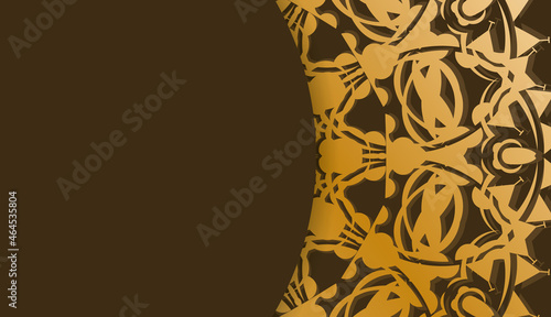 Background in brown color with vintage gold pattern for design under your text