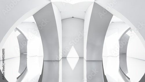 Fototapeta Naklejka Na Ścianę i Meble -  Architecture background white arched interior 3d render