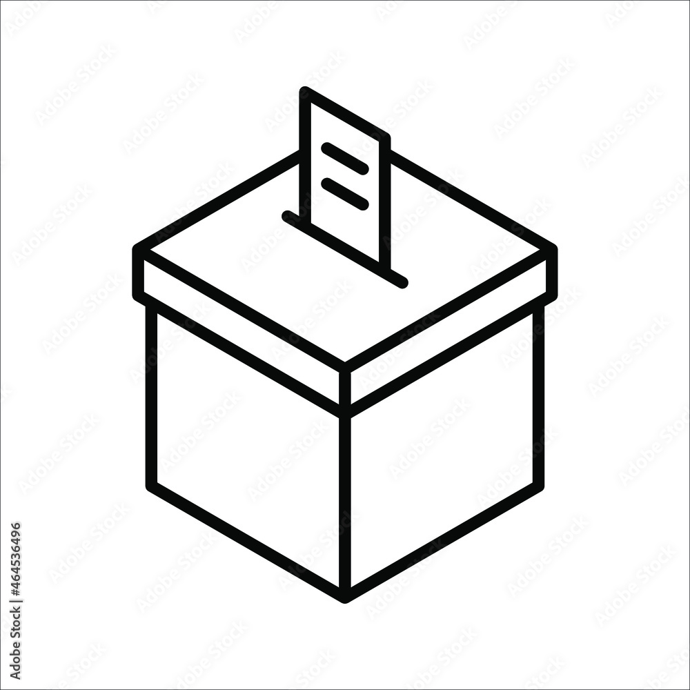 Hand voting ballot box icon, Election Vote concept, Vector illustration on white background. color editable Hand voting ballot box icon, Election Vote concept, Vector illustration on white background. color editable