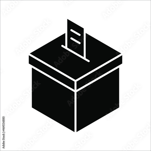Hand voting ballot box icon, Election Vote concept, Vector illustration on white background. color editable