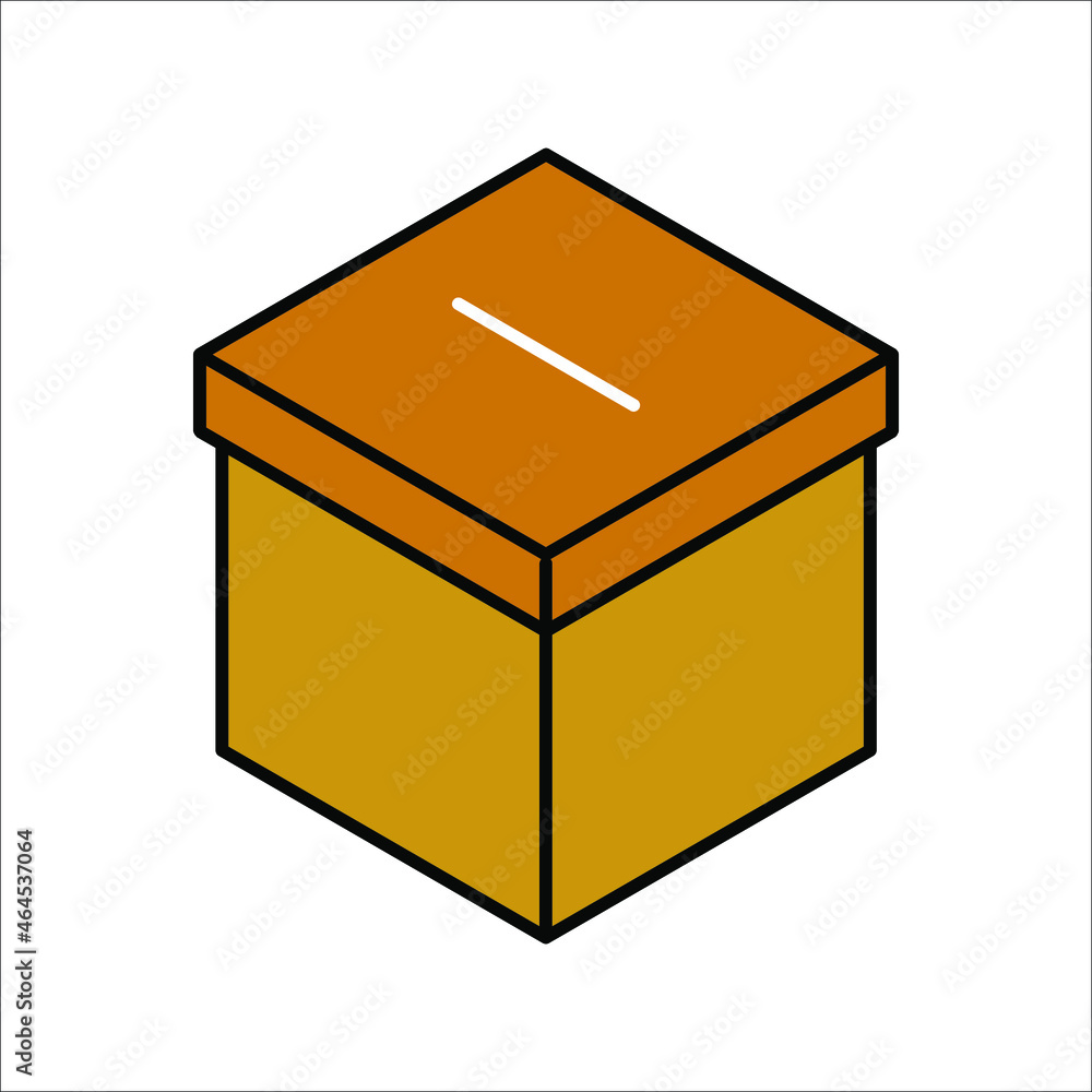 Hand voting ballot box icon, Election Vote concept, Vector illustration on white background. color editable Hand voting ballot box icon, Election Vote concept, Vector illustration on white background. color editable