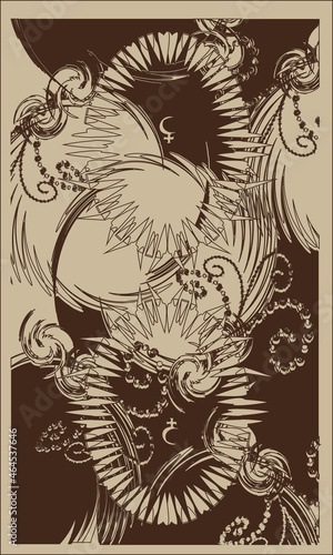 Tarot cards - back design. Lilith. Reverse side