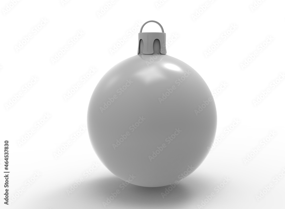Fototapeta premium Christmas tree toys on a white background. Christmas decorations. 3d-rendering