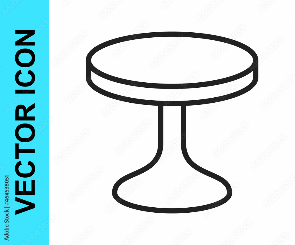 Black line Round table icon isolated on white background. Vector Black line Round table icon isolated on white background. Vector