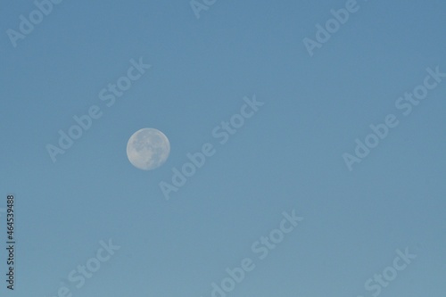 Full Moon in a Blue Sky with Text Space