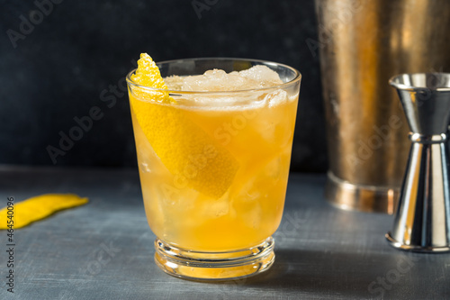 Boozy Refreshing Bourbon Gold Rush Cocktail photo