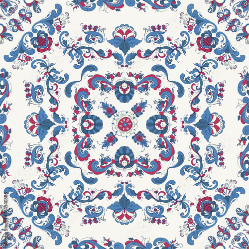 Rosemaling vector pattern 42