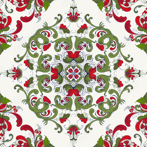 Rosemaling vector pattern 43