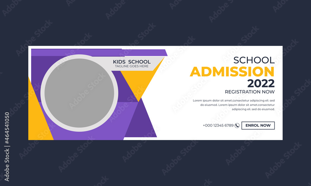 School admission social media cover template layout School admission social media cover template layout