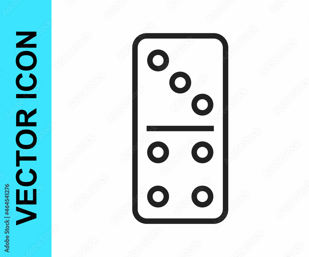 Black line Domino icon isolated on white background. Vector Black line Domino icon isolated on white background. Vector