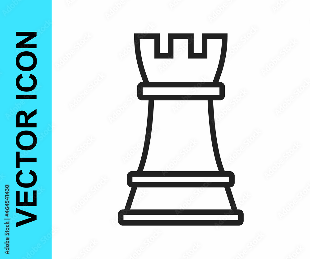 Black line Chess icon isolated on white background. Business strategy. Game, management, finance. Vector Black line Chess icon isolated on white background. Business strategy. Game, management, finance. Vector