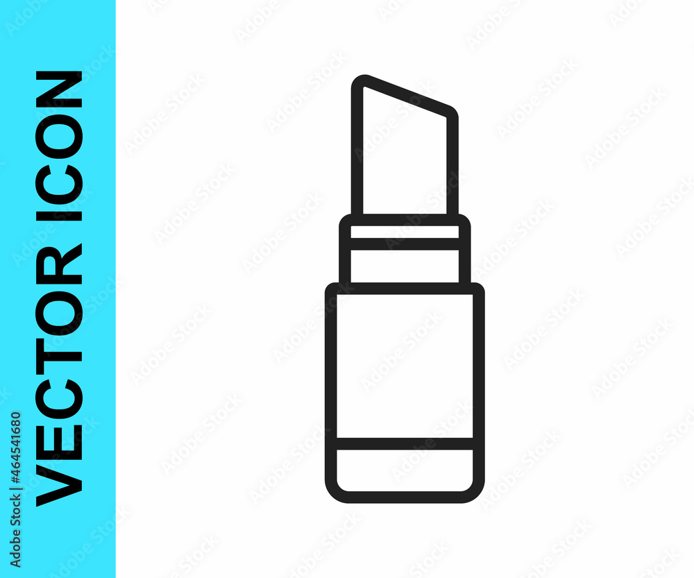 Black line Lipstick icon isolated on white background. 8 March. International Happy Women Day. Vector Black line Lipstick icon isolated on white background. 8 March. International Happy Women Day. Vector