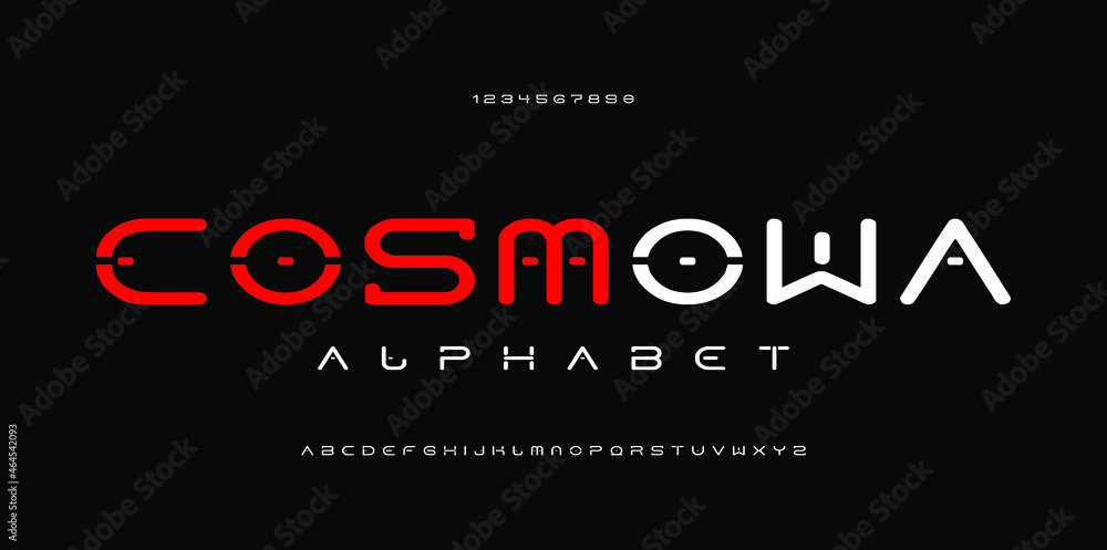 Abstract technology futuristic alphabet font. digital space typography vector illustration design. Typography technology electronic digital music future creative font.