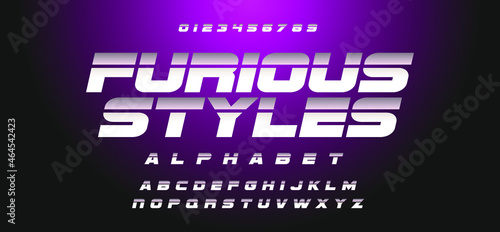 Fast and furious style fonts. Sport, motorcycle, for movie technology, racing logo design. Vector.