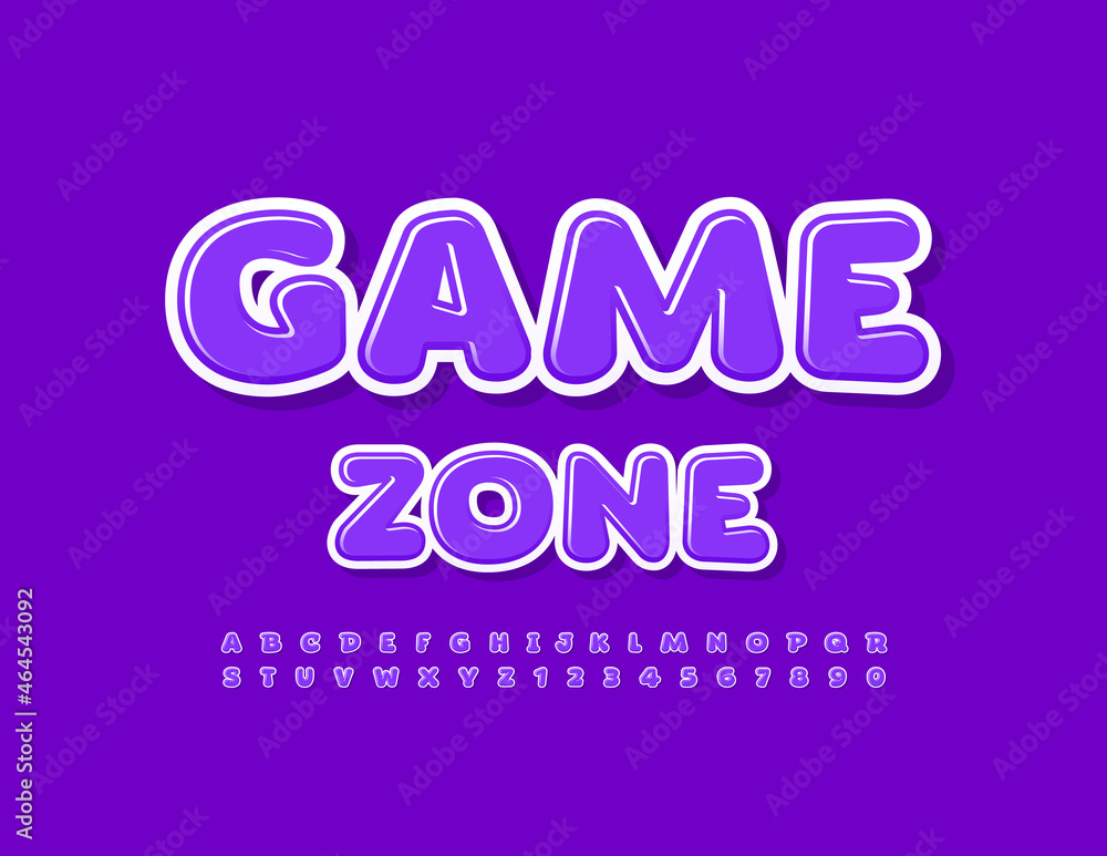 Vecteur Stock Vector modern Poster Game Zone. Creative Kids Font ...