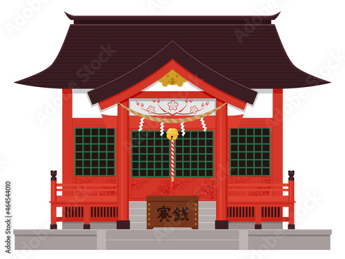 虎神社のイラスト_屋根黒