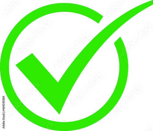 green correct arrow symbol with white background