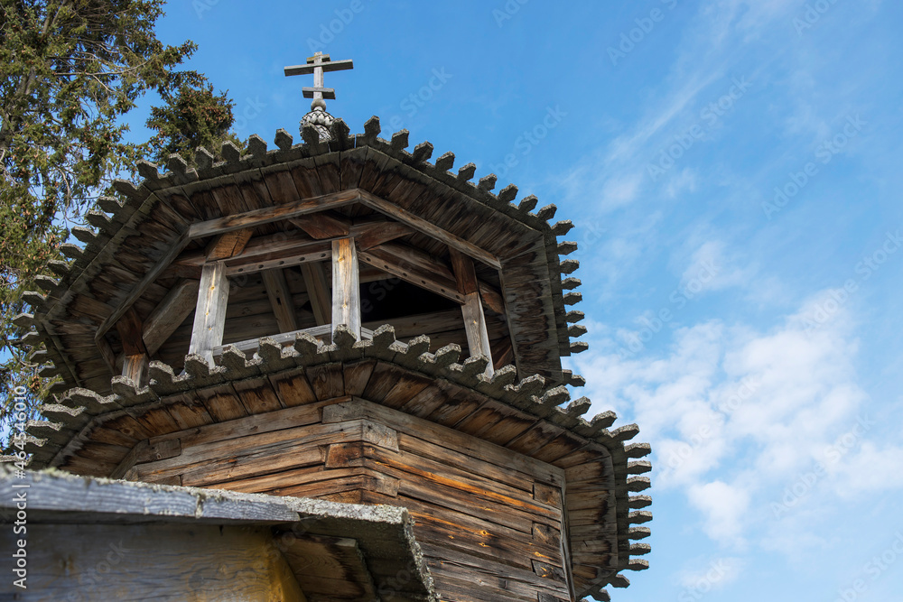 Chapel of Cosmas and Damian in the abandoned village Uzkie, 18th century. Wooden architecture