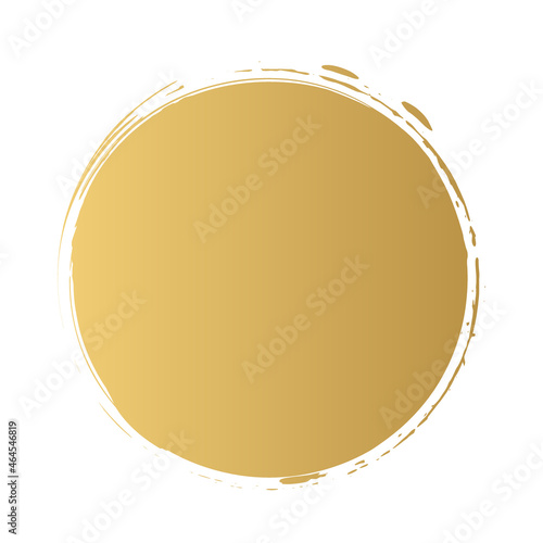 金色のシンプルな和風なイメージの円の素材