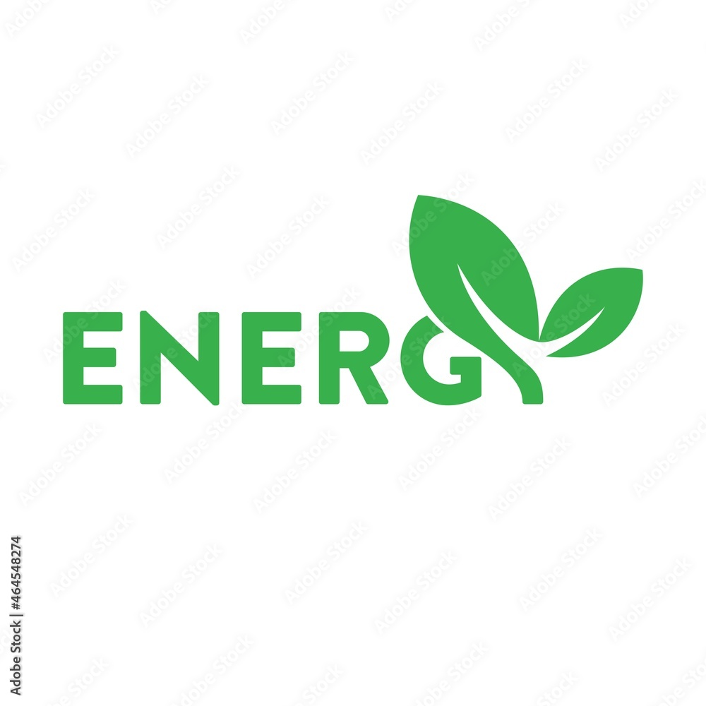 Fototapeta premium energy logotype. the letter energy forms a leaf that grows