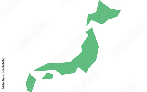 シンプルな緑色の日本地図