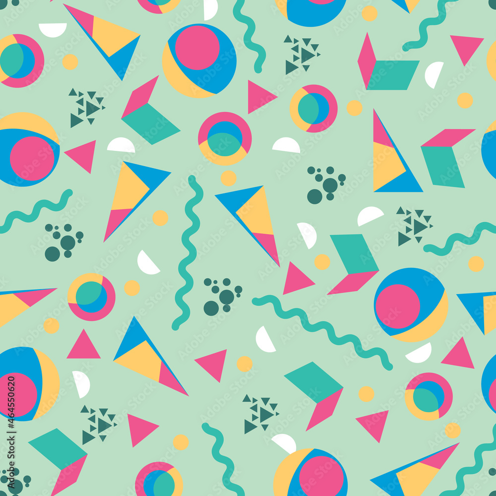 Colorful retro Memphis 80s background seamless pattern Colorful retro Memphis 80s background seamless pattern